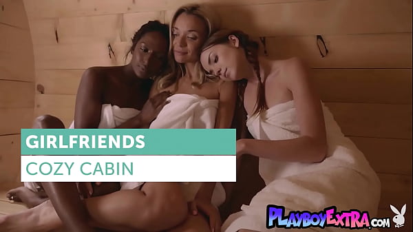 Ebony muse  Nirmala Fernandes and her Russian lesbian GF enjoying the sauna