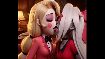 Charlie Morningstar x Vaggie lesbian Action (Ai generated)