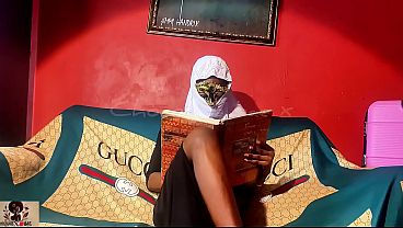 Sexy hijabi madam gets hot n bothered while checking the books…ends up so horny she CUMS HARD thinking about her husband’s brother!!