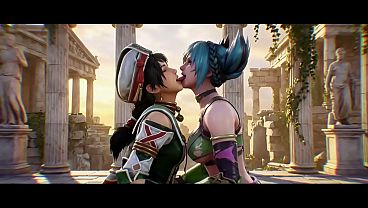 Tira x Talim Lesbian Kissing (Soul Calibur / AI generated)