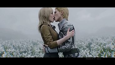 Eva x The Boss Lesbian kissing (Metal Gear Solid Delta/ AI generated)