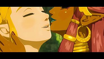 Princess Zelda x Riju lesbian kissing (The legend of Zelda: Tears of Kingdom /AI generated)